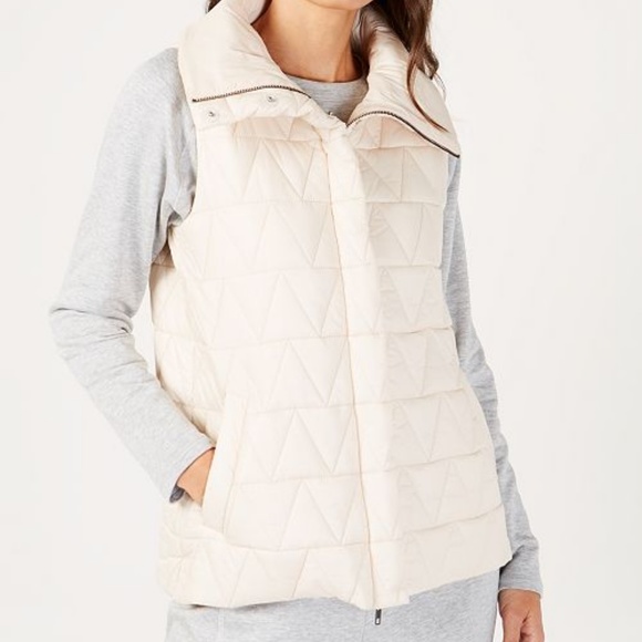 eileen fisher chevron recycled nylon hooded coat